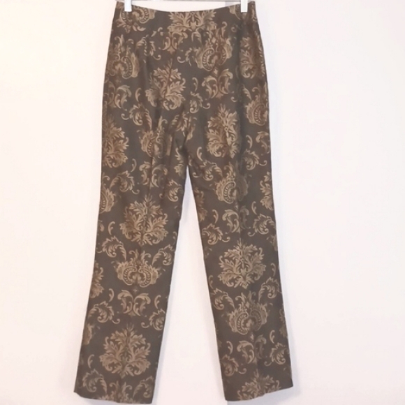 Talbots Petites "Silk & Wool Blend" Jacquard Print Pants in Size 4 - Picture 5 of 9
